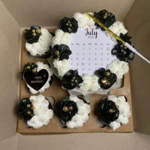 Medium Bento Sets (Choc/Vanilla) White, Black & Gold