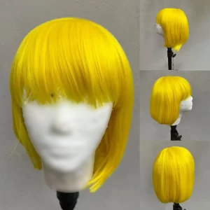 Synthetic Hard Front Body Wave Wig – Yellow | Bold & Stylish