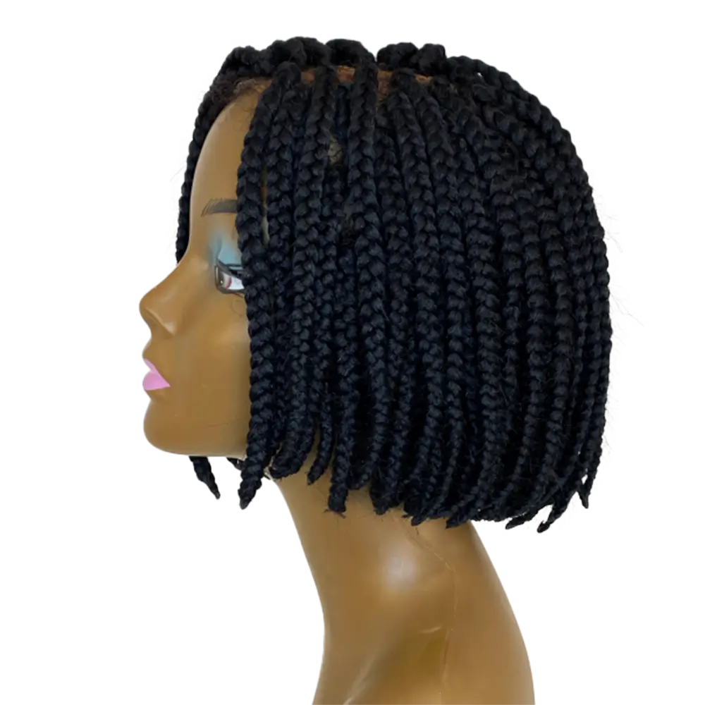 Side Parting Braided Bob – 8 Inch Human Hair Wig